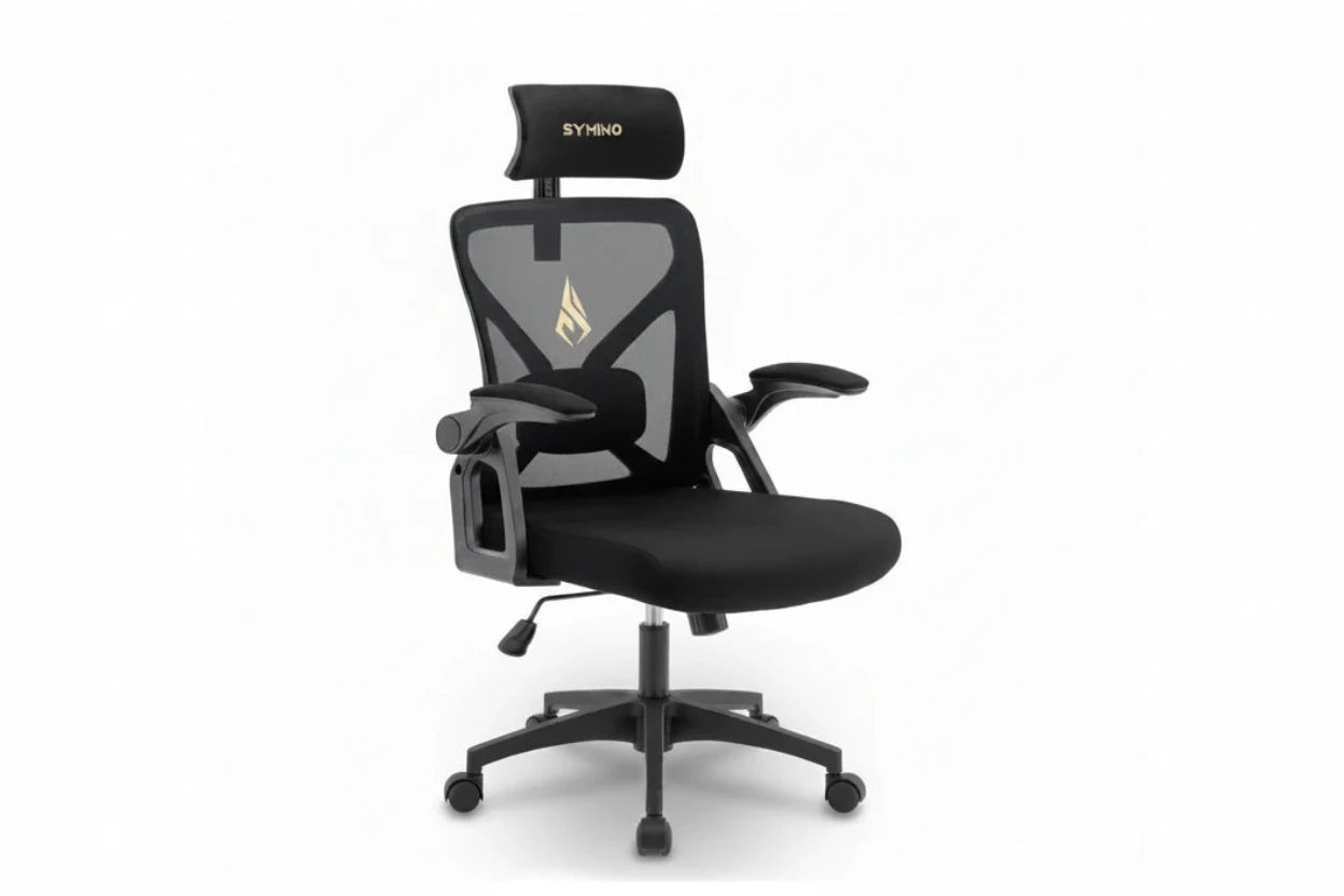 Chaise ergonomique - Appuie-tête, Accoudoirs & Soutien Lombaire Réglables