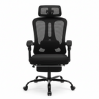 Chaise ergonomique inclinable | accoudoirs et appuie-tête ajustables, soutien dorsal renforcé