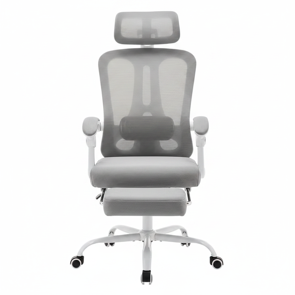 Chaise ergonomique inclinable | accoudoirs et appuie-tête ajustables, soutien dorsal renforcé
