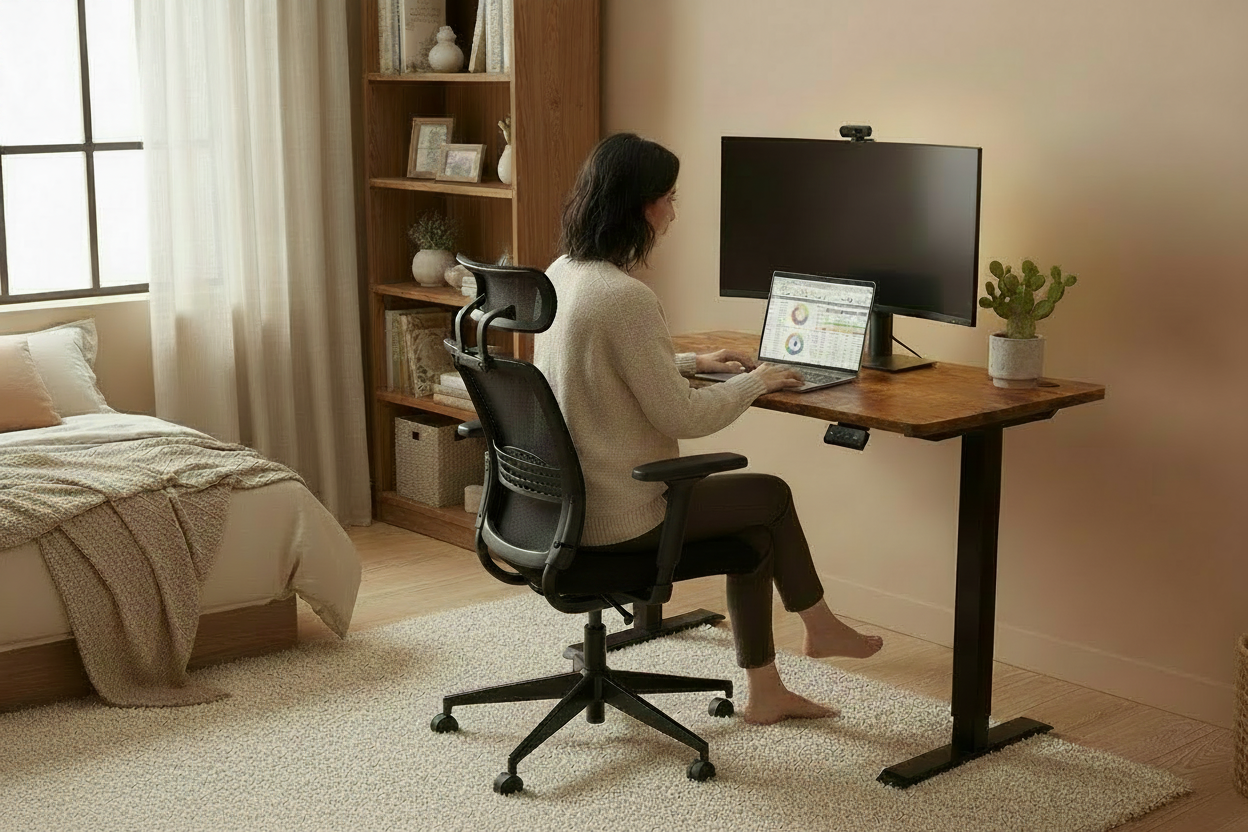 Bureau home office ergonomique – design minimaliste